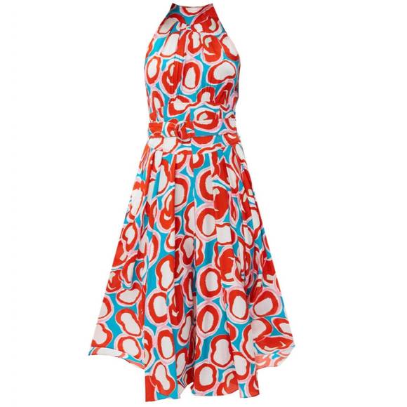 NEW DIANE VON FURSTENBERG nicola dress in abstract dot turquoise - Picture 2 of 4